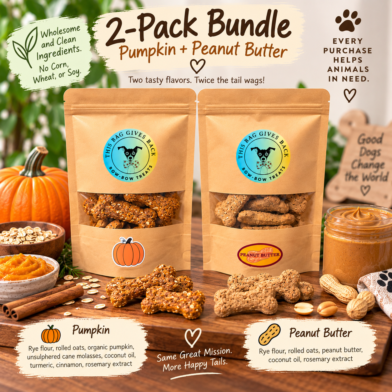 2-Pack Pumpkin + Peanut Butter Treats